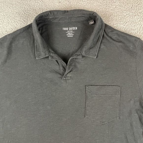 Todd Snyder Other - Todd Snyder Polo Large Mens Black Short Sleeve Pocket Shirt Made In USA